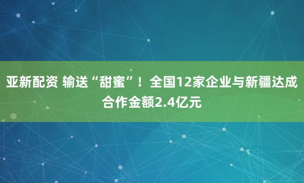 亚新配资 输送“甜蜜”！全国12家企业与新疆达成合作金额2.4亿元